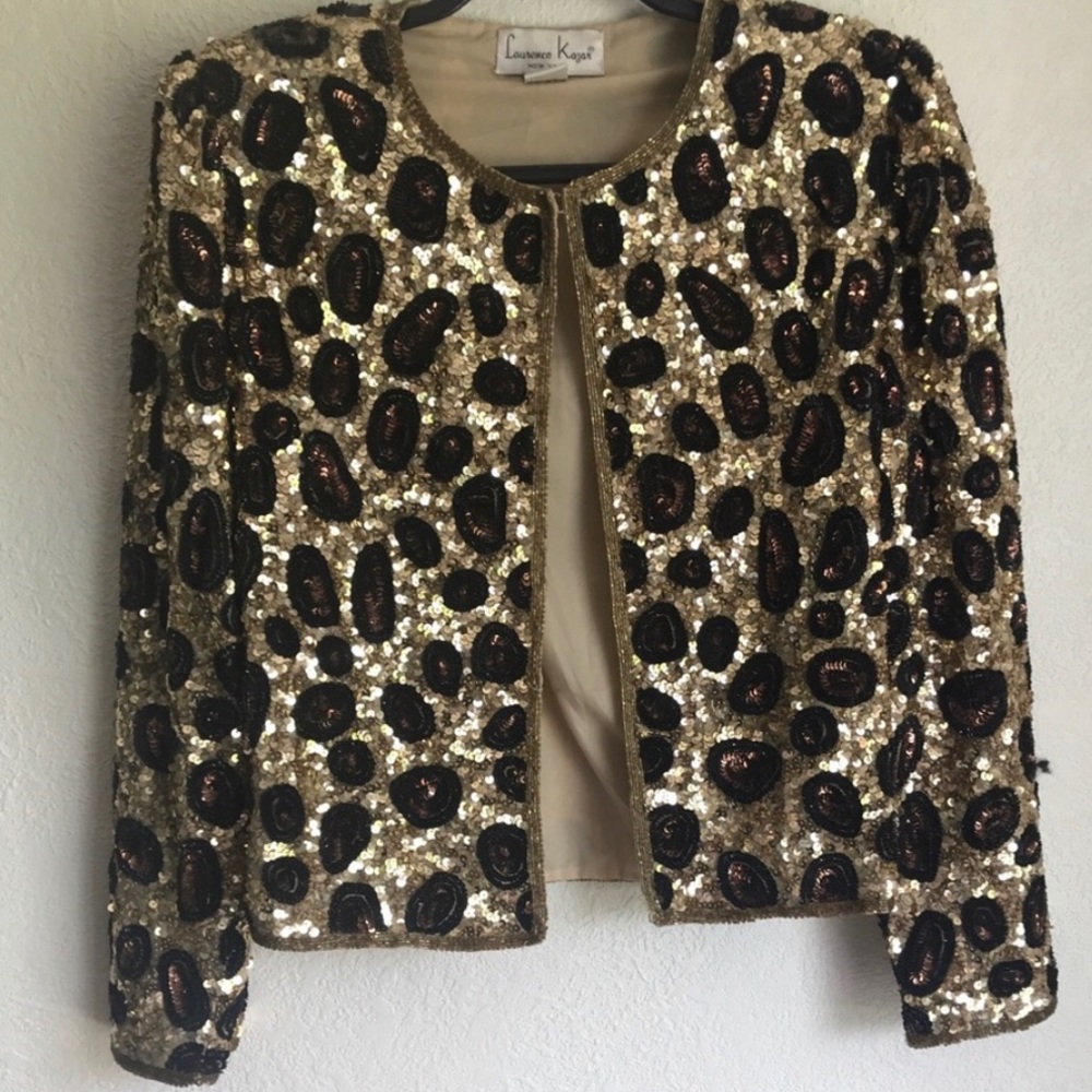 Vintage Sequin leopard jacket small